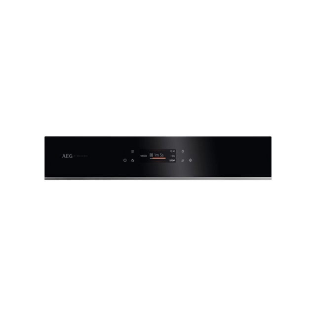 AEG GK7NK62FB 59.5cm Compact Combi Microwave Oven - Gloss Black with Steel Trim