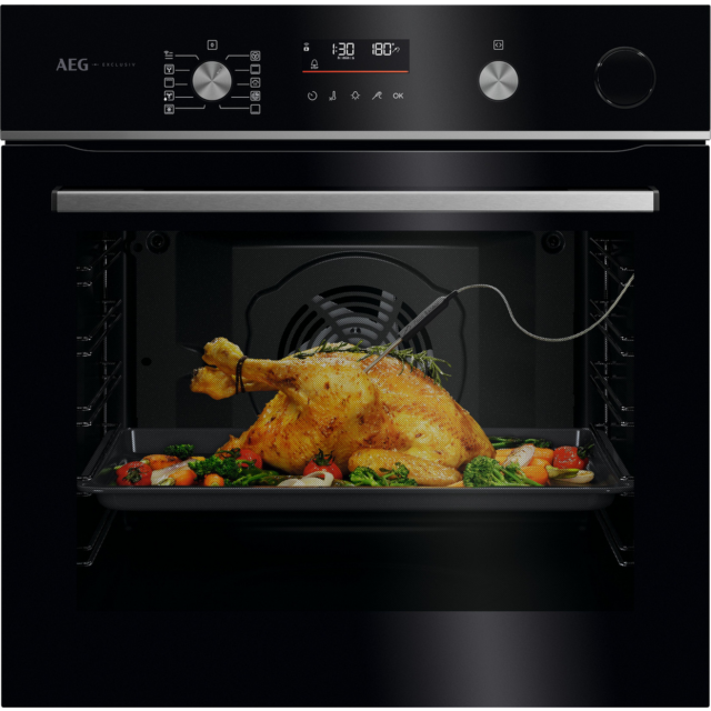 AEG GR6PB52FSB 59.6cm Built In Electric Oven Gloss Black