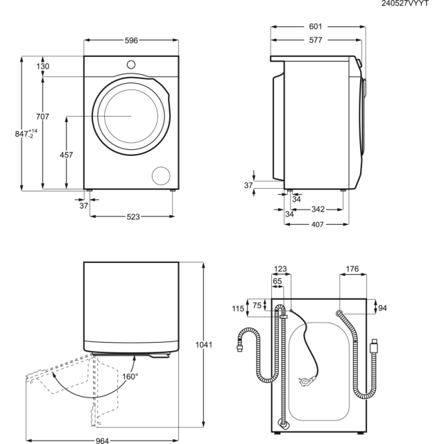 AEG LFR62844B 8kg 1400 Spin Washing Machine - White - Last One - Showroom model