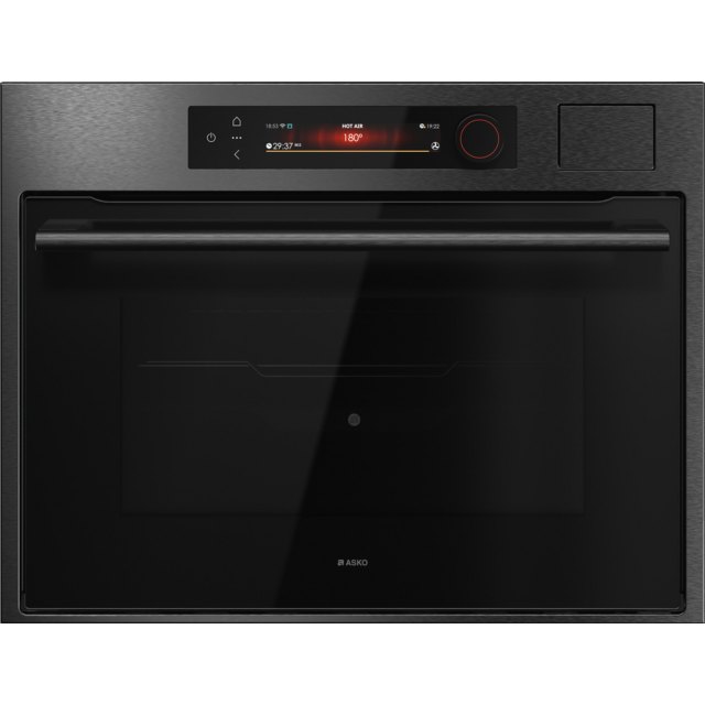 ASKO OCS64BSH 45cm Compact Oven with Steam Black Steel