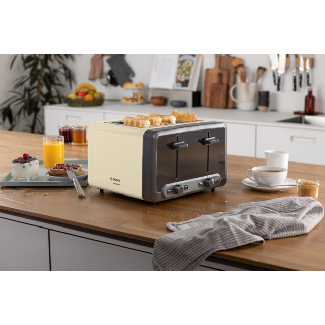 Bosch TAT4P447GB 4 Slot Toaster - Cream
