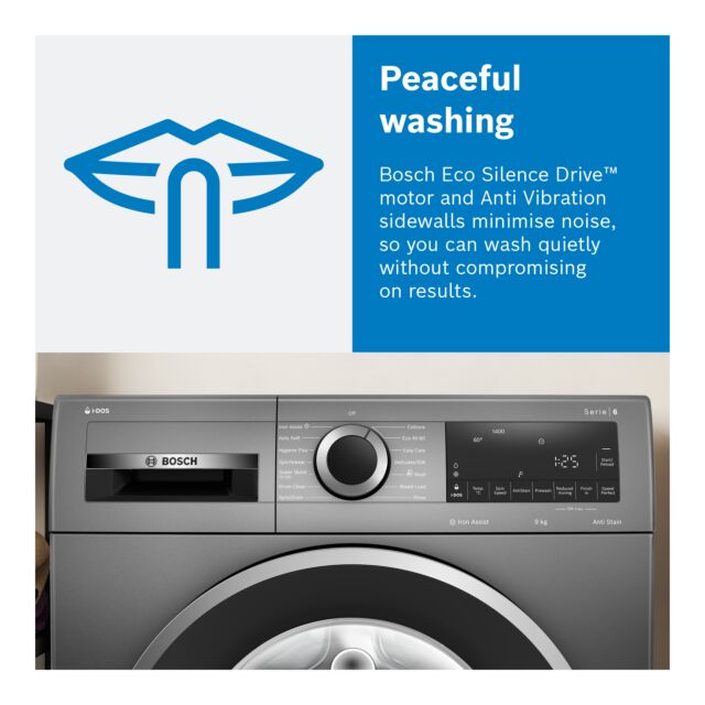 Bosch WGG254ZSGB 10kg 1400 Spin Washing Machine - Silver Inox