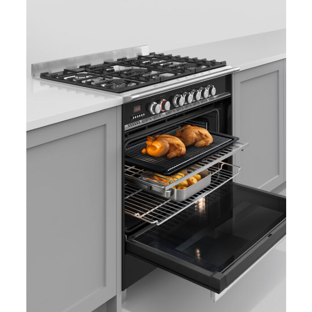 Fisher & Paykel 90cm Dual Fuel Cooker in Black Finish