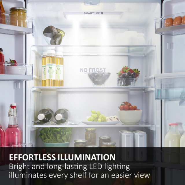 Haier HTW5618EWMG 60/40 Silver Fridge Freezer