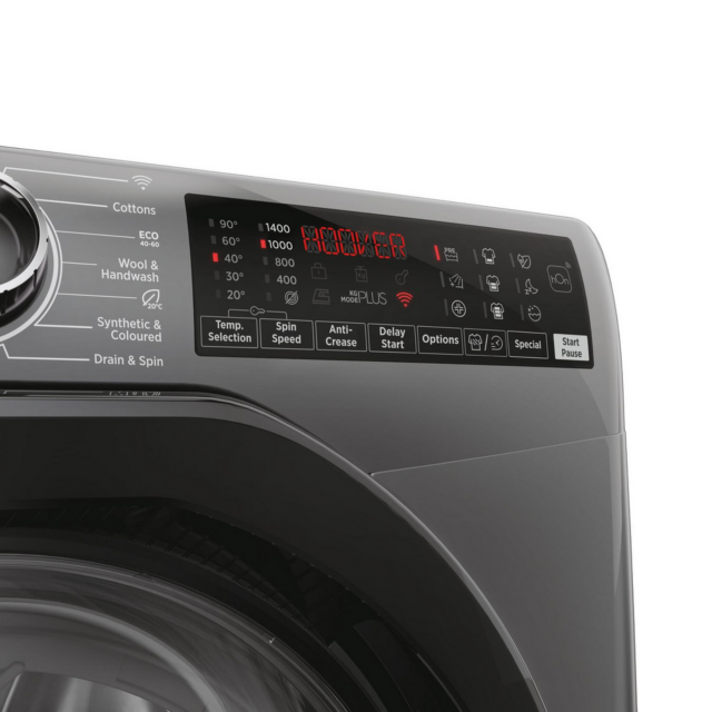 Hoover H3WPS496TAMBR68 9kg 1400 Spin Washer Graphite