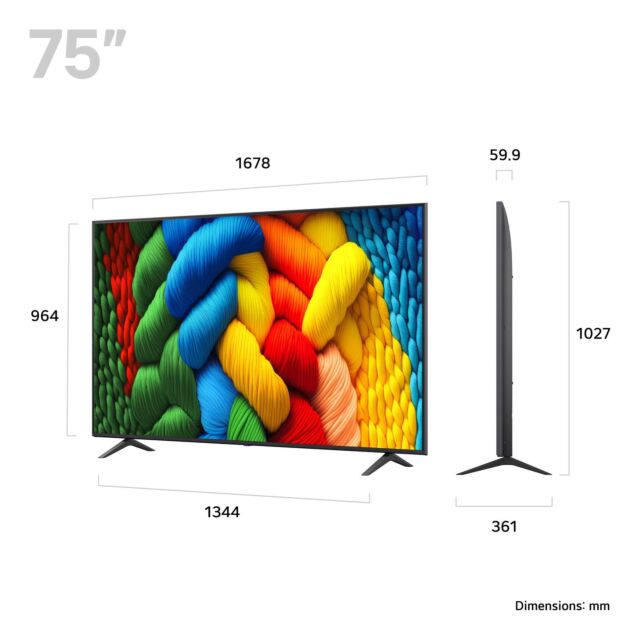 LG 75NANO80A6B.AEK 75inch 4K Ultra HD QNED Smart TV