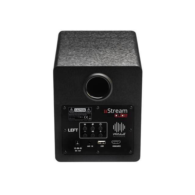 Mitchell Acoustics USTREAM CUBE Active stereo wireless Speakers - Black