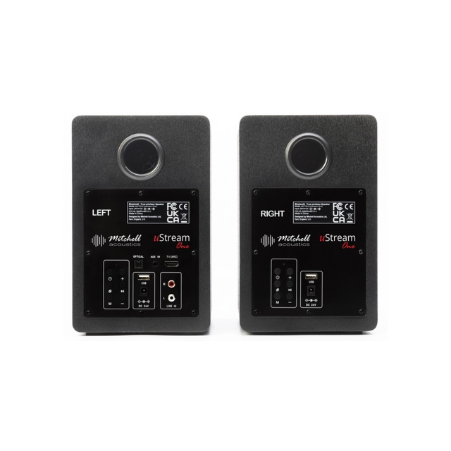 Mitchell Acoustics USTREAM ONE Active stereo wireless Speakers - Black