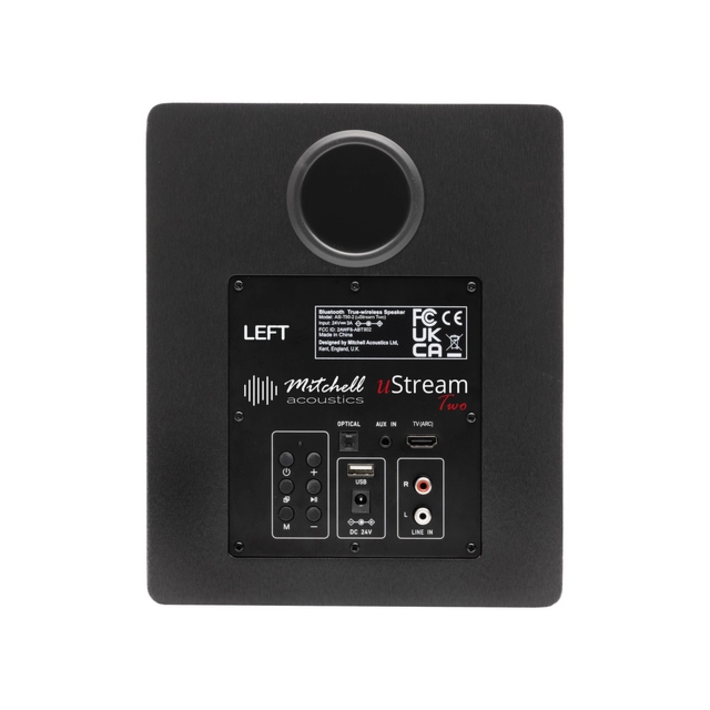 Mitchell Acoustics USTREAM TWO Active stereo wireless Speakers - Black