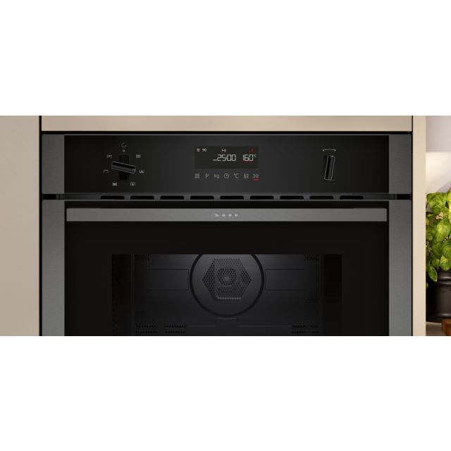 Neff 44L Built-In Microwave Oven in Graphite Grey with Hotair Technology