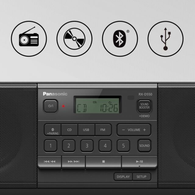 Panasonic RXD550EK Portable Radio With CD + Bluetooth