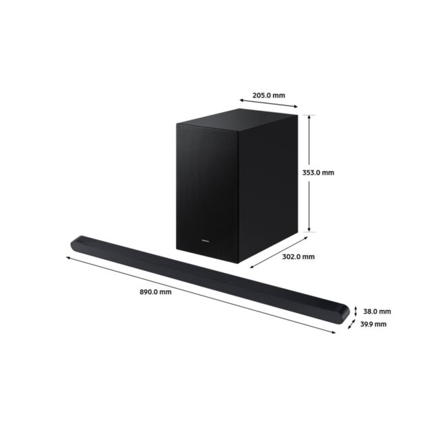 Samsung HW-S700D/XU 3.1ch Ultra slim Q-Symphony Soundbar with Wireless Subwoofer - Titan Black