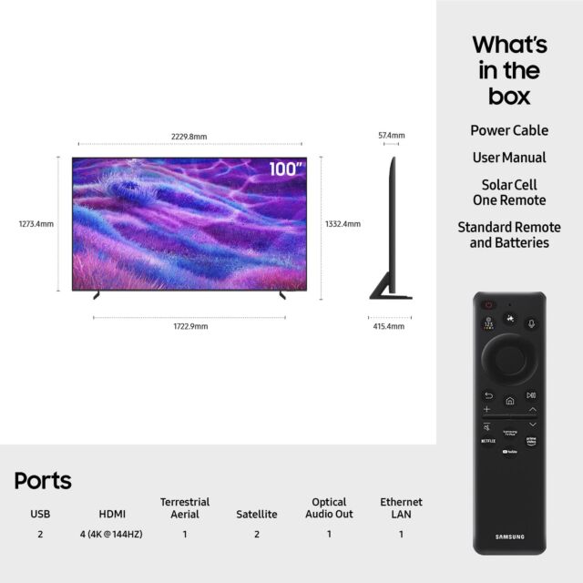 Samsung QE100QN80FUXXU 100inch 4K Neo QLED HDR Smart TV