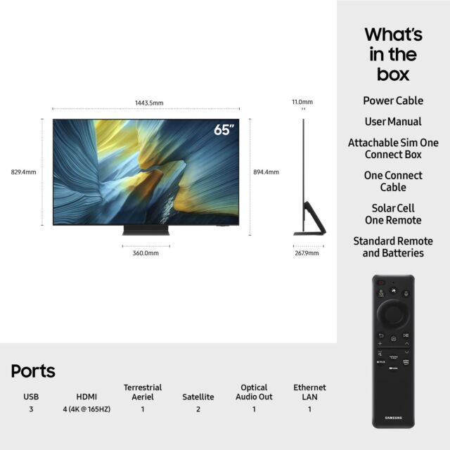 Samsung QE65S95FATXXU 65inch OLED Smart AI TV