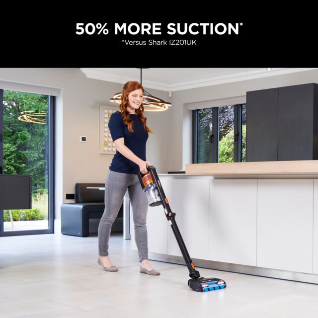 Shark IZ300UK Anti Hair Wrap Cordless Stick Vacuum Cleaner with PowerFins & Flexology - 60 Minute Ru