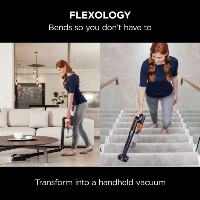 Shark IZ300UK Anti Hair Wrap Cordless Stick Vacuum Cleaner with PowerFins & Flexology - 60 Minute Ru