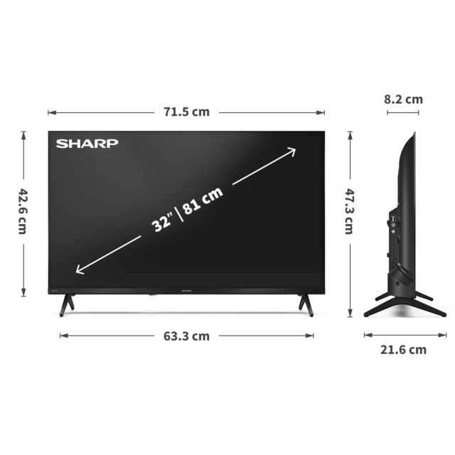 Sharp 1T-C32HE2245KBHDR TV in Black