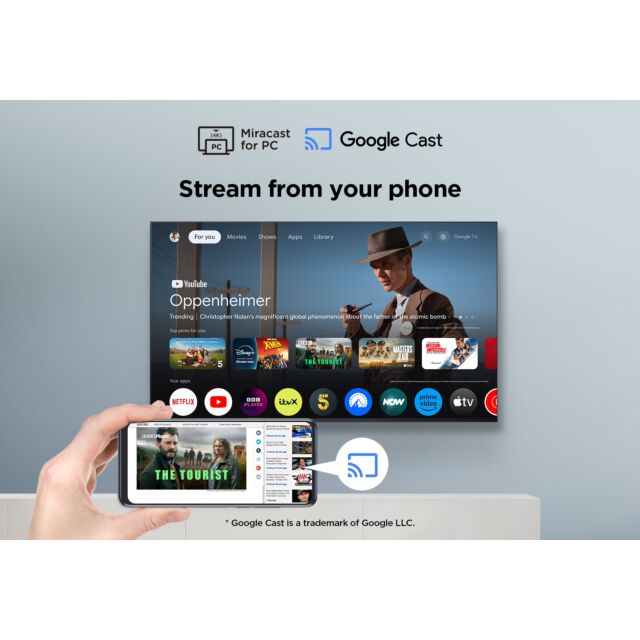 TCL 75P7K-UK 75inch 4K QLED Direct LED HDR Google TV