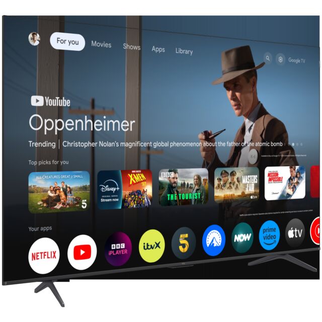 TCL 75T8C-UK 75inch 4K QLED HDR Ultra HD Google TV