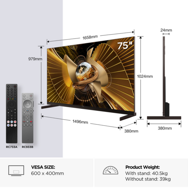 TCL 75X11L-UK 75 Inch 4K Ultra HD SQD Mini LED TV