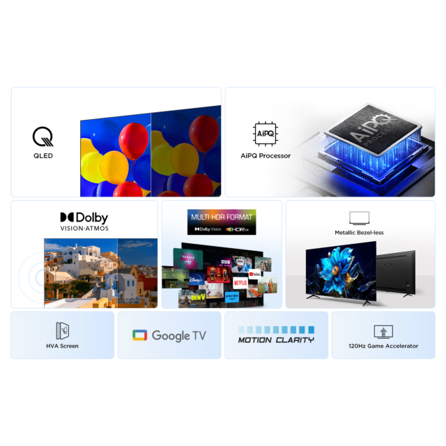 TCL 85P7K-UK 85inch QLED Direct LED HDR Google TV