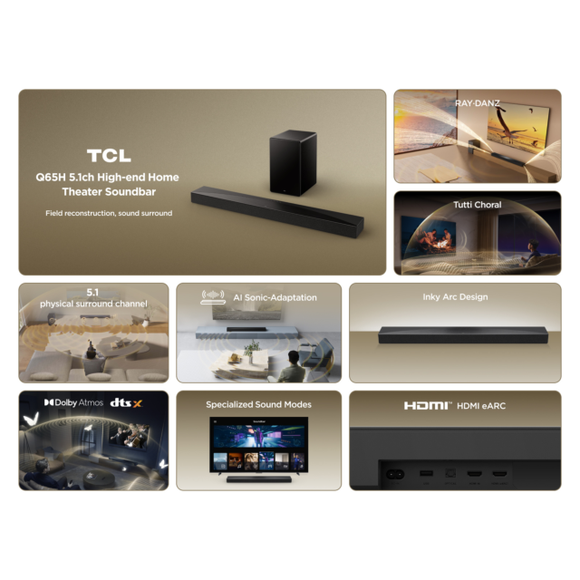 TCL Q65H Soundbar 5.1 with Dolby Atmos - Black