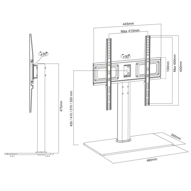 Ttap Group TT44S Swivel Table Top Stand ( 400X400)