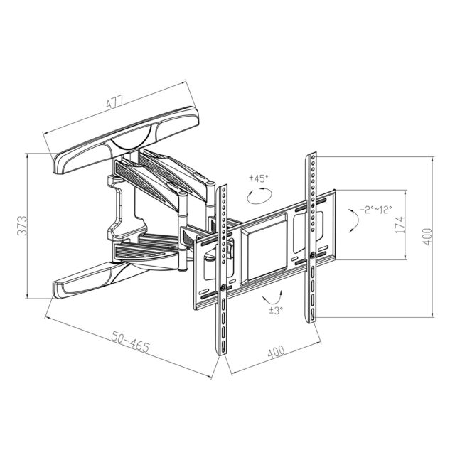 Ttap Group TTD404DA4 Wall Bracket Full Motion Up To 75inch 